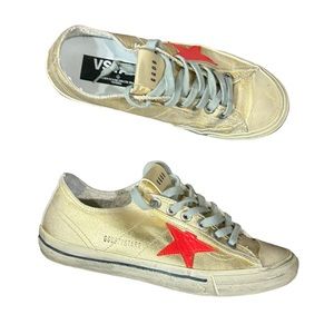 Golden Goose VSTAR2 Gold Metallic Size 38 Sneakers Size 8 EUC